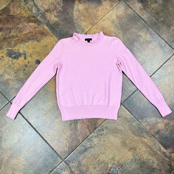 J. Crew Women’s Pink Ruffle Mock Turtleneck Sweater XS - Picture 3 of 10